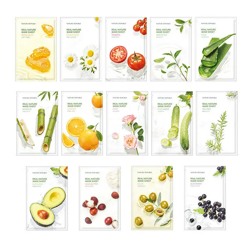 NATURE REPUBLIC Real Nature Тканевая маска 10 шт. лица Отшелушивающий лечение от прыщей