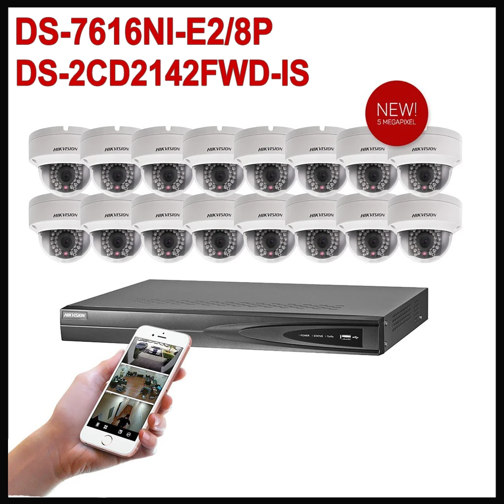 Original CCTV Camera Hik 16 Channel Surveillance Kit +16pcs 4MP Fixed