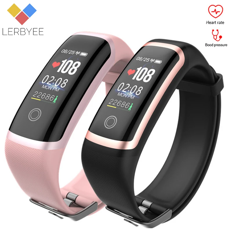 

Lerbyee M4 Smart Bracelet Heart Rate Monitor Bluetooth Fitness Tracker Watch Calories Call Reminder Smart Band for Running Sport