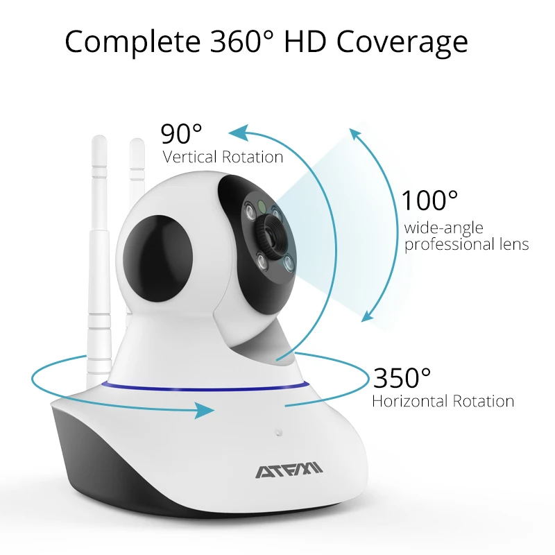 ATFMI T1 720 P HD IP камера беспроводная связь Wi Fi беспроводной монитор младенца домашний