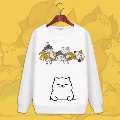 Модные костюмы для косплея Neko Atsume, толстовки с капюшоном и длинными рукавами, рисунок милой кошки, топы, зимние толстовки - Цвет: 8