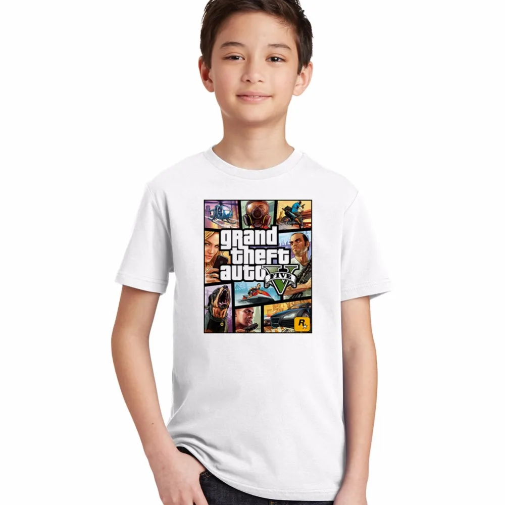 

3 4 5 6 8 10 12 Y Boys T Shirt gta Street Fight Girls T-Shirt gta 5 clothes Children Tees Short Sleeve Kids Clothes Tops Cotton