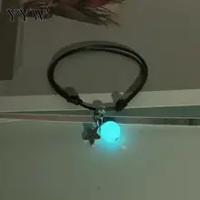 Винтажный кожаный вощеный нейлоновый шнур браслет Мода светится в темноте стеклянный каменный кулон Амулеты Браслет с подвесками для женщин ювелирные изделия