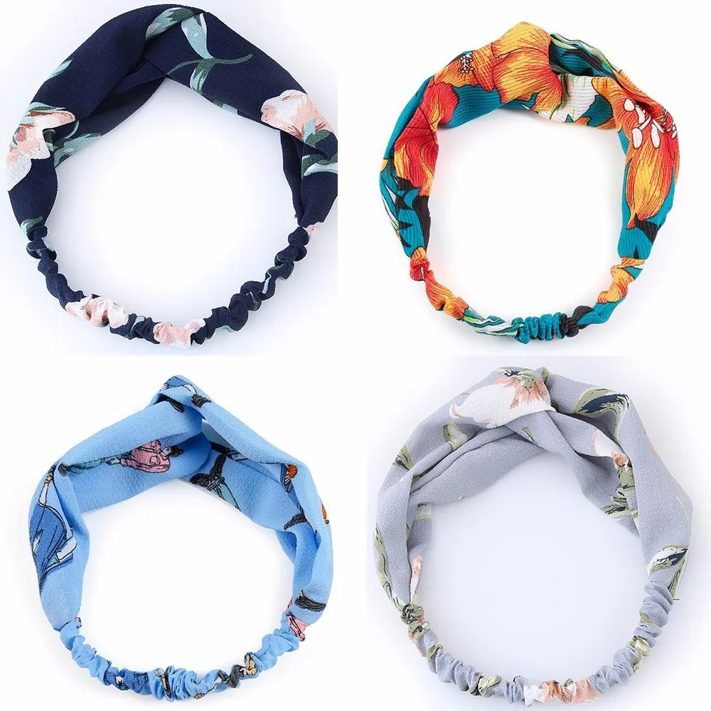 

Bohemian Print Headband for Women Cross Turban Bandage HairBands Women Girls Elastic Hairbands Hair Ornament Holder Hair Bands