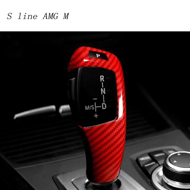 Автомобильный Стайлинг рукоятка переключения передач из углеродного волокна