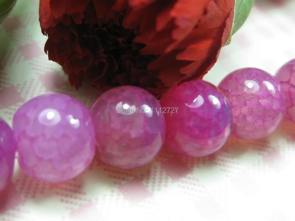 

Accessory Crafts Onyx Chalcedony New Style 6-12mm Pink Crack 10mm Round Jewelry 15' Wholesale Semi Finished Stones Balls Gifts