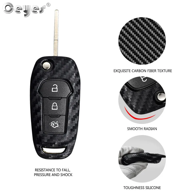 Carbon fiber key cover for FORD (2)