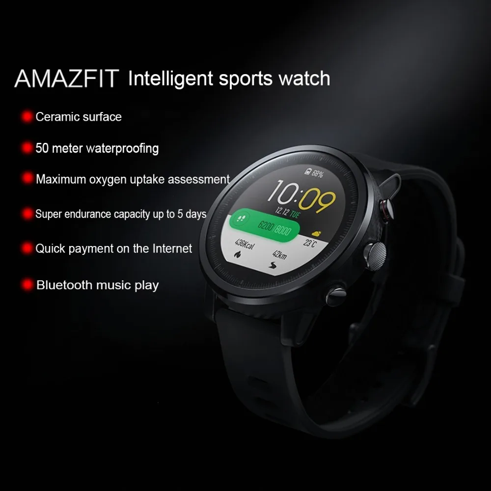 Xiaomi Amazfit 2 Stratos Pace 2 Смарт часы мужские с gps часы PPG пульсометр 5ATM водонепроницаемый Прямая