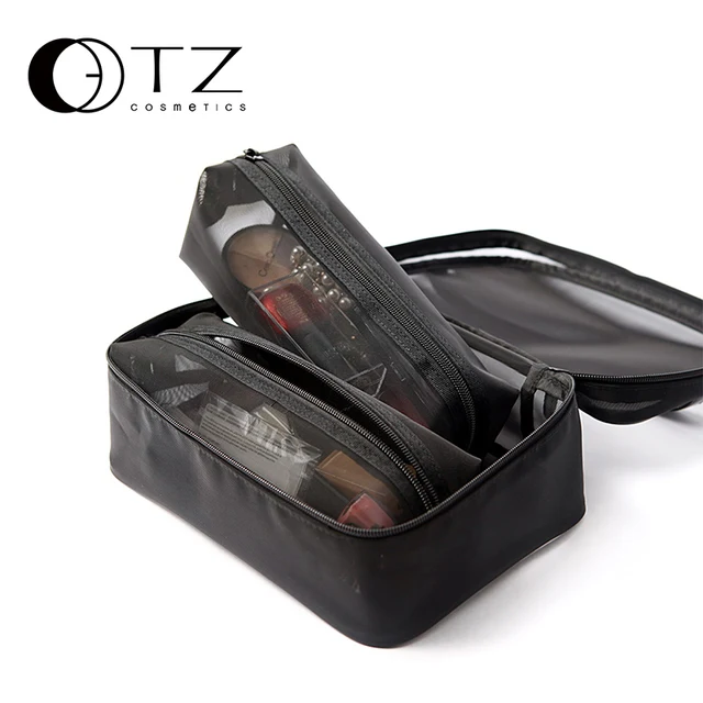 Cosmetic Set Storage Bag Travel Cases Organizer Portable Mesh Cosmetic Set Storage Bag Travel Cases Organizer Portable Mesh Black Make Up Eyeshadow Palette Accessories