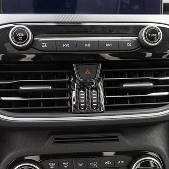 

For Ford Focus 2019 ABS Matte/Carbon fibre Interior Car warning lamp Button Switch Cover Trim Car Styling accessories 1pcs