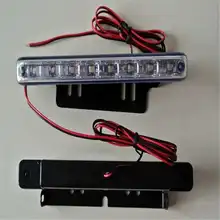 Brand New 2Pcs 8 LED DRL Daylight Head Lamp Super White 12V DC Car font b