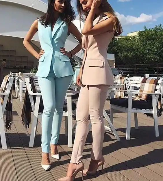 women's sleeveless pant suits