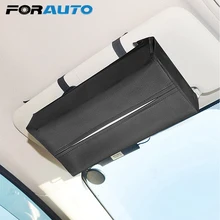 FORAUTO кожаная автомобильная коробка для салфеток, держатель для салфеток, контейнер, солнцезащитный козырек для спинки сиденья, подвесной тканевый чехол, аксессуары для салона автомобиля