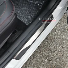 High Quality Stainless Steel Door Sill Scuff Plate Welcome Pedal For Hyundai Kona 2019 2018 Car Styling Accessories car door sill scuff plate for hyundai kona kauai 2018 stainless steel door sill protector sticker for new kona kauai