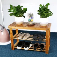 Табурет из натурального бамбука, шкаф для обуви, стойка для обуви, садовый табурет для ног, полка для хранения, табурет, простой стиль, мебель для прихожей
