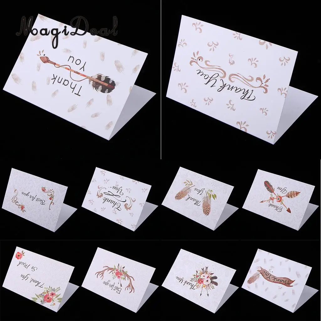  6 Pieces Creative Envelope Thank You Greeting Cards Thanksgiving Day Mother's Day Gifts Wedding Inv - 32948185029