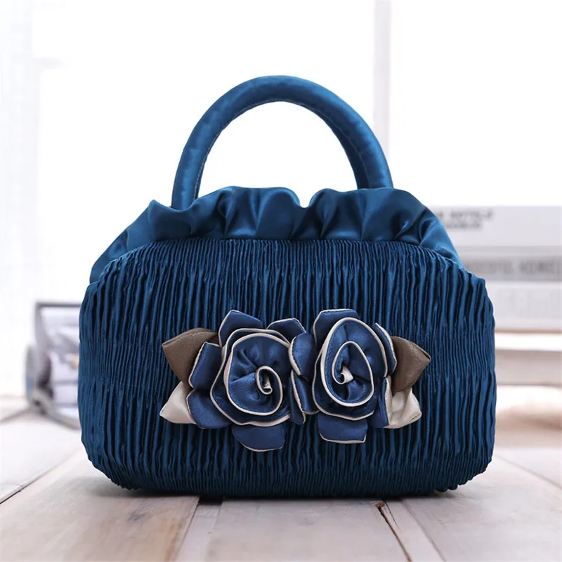 

Lace Ethnic Style Handmade flowers Hand Bag Top-Handle Storage Tote Natural Causal Handbags Bags Pouches Pocket Women Bag