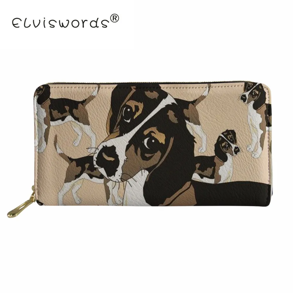 Women Long Wallets for Credit Card Woman Beagle Dog Print Phone Coin Pu Leather Purse Ladies
