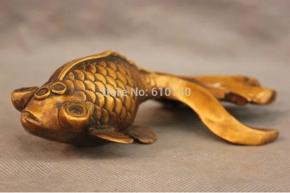 YM 311 8&quot Chinese Pure Bronze Feng Shui Goldfish Fish Blessing Statue | Дом и сад