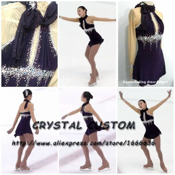

Хрустальное индивидуальное платье для катания на коньках, новинка для взрослых, Брендовые платья для фигурного катания на коньках DR4724