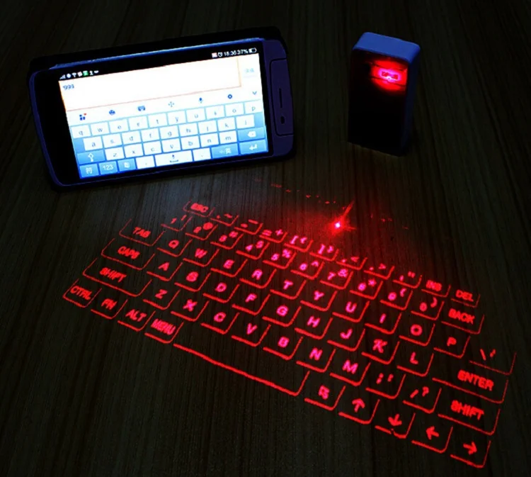 2 in 1 mini wireless virtual projector laser keyboard with bluetooth speaker function for iphone