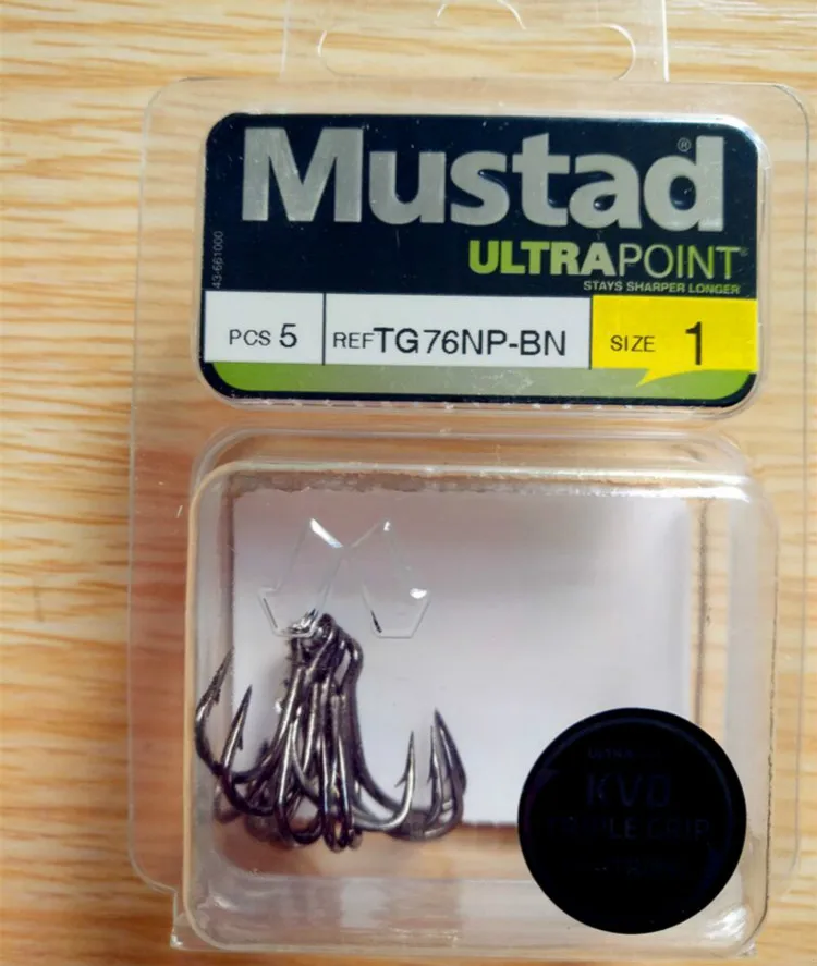 4 упаковки Mustad тройные Крючки KVD крючки обновления TG76NP-BN из высокоуглеродистой стали колючий крючок спичка кривошипная VIB приманка рыболовные снасти pesca