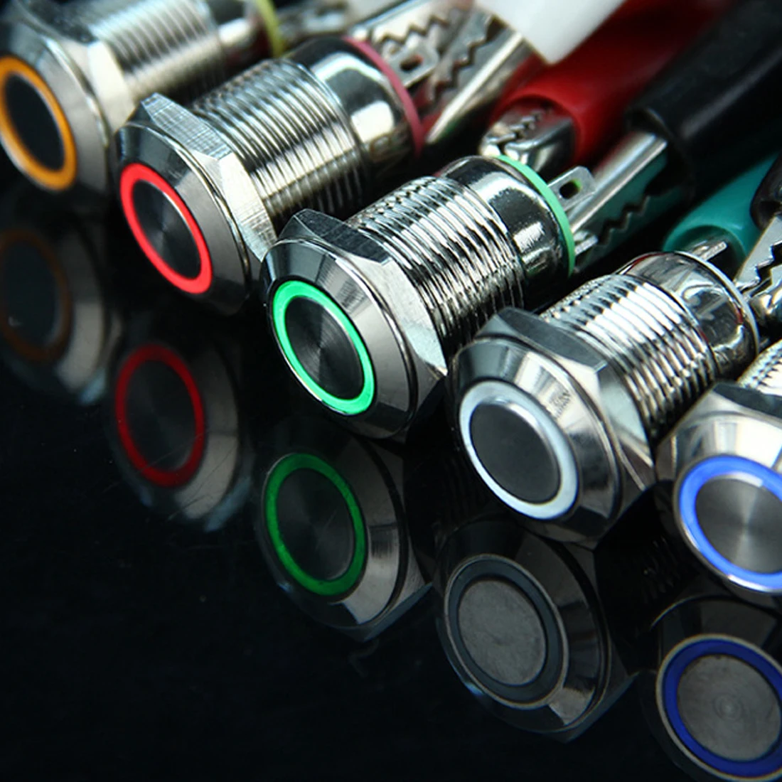 

3V 5V 12V 24V 220V LED Locking 12mm Waterproof Metal Push Button Switch Maintained Metal Switch Latching Push Button