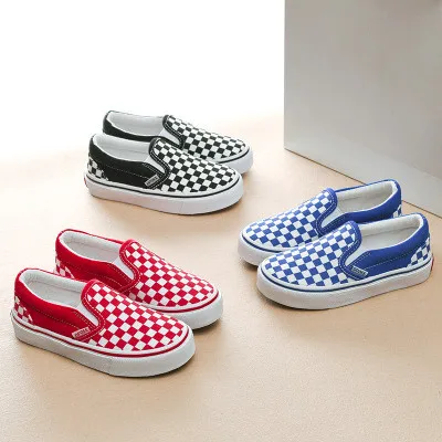 

Kids Shoes For Girls Children Canvas lattice Shoes Boys Sneakers Spring Autumn 2019 White Short Plaid Fashion Children Skate