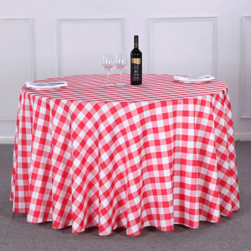 1PC Red/Green/Blue/Coffee Multi Color Polyester Cotton Restaurant Dining Table Cloth Round Home Dec