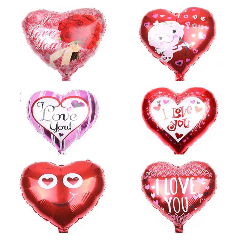 1/3/5pcs 18inch Heart Love Balloons 15 Styles Inflatable Foil Balloon For Wedding Valentines Day Decorations I Love You Globos 7