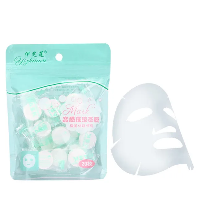 Compressed Paper Mask Disposable Cotton Skin Care Mask Facial Paper Mask For Women 20 Tablets Bagged Compressed Mask