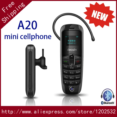 2015 новый стиль новая bluetooth-гарнитура GSM мини мобильный телефон A20 Bluetooth