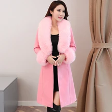 b new 2019 Autumn And Winter coat women Woolen outerwear female slim medium-long large fur collar wool coat and jacket цена b new 2019 Autumn And Winter coat women Woolen outerwear female slim medium-long large fur collar wool coat and jacket цены онлайн