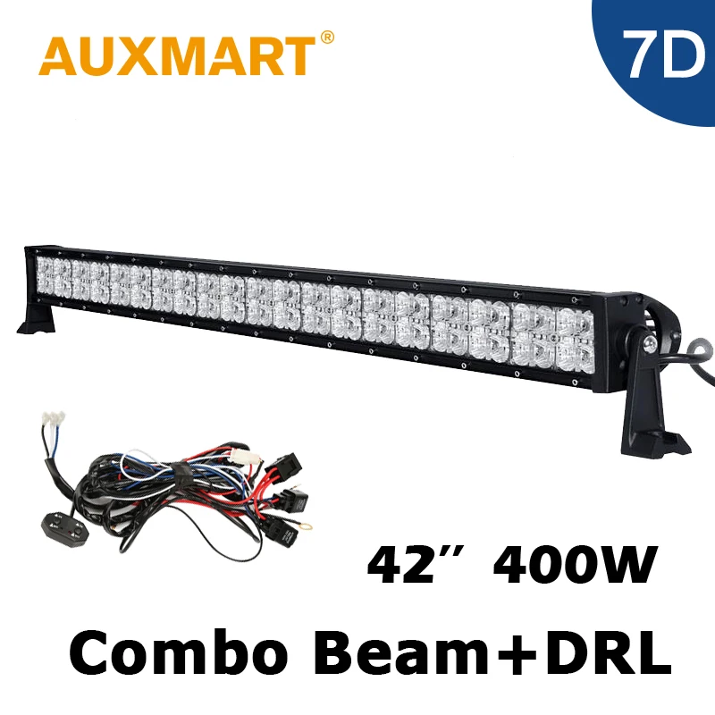 

Auxmart 42'' 500W 7D LED Light Bar Off-Road LED Work Light Combo Beam+Cross DRL Camper 4x4 Truck Wagon For Dodge Jeep