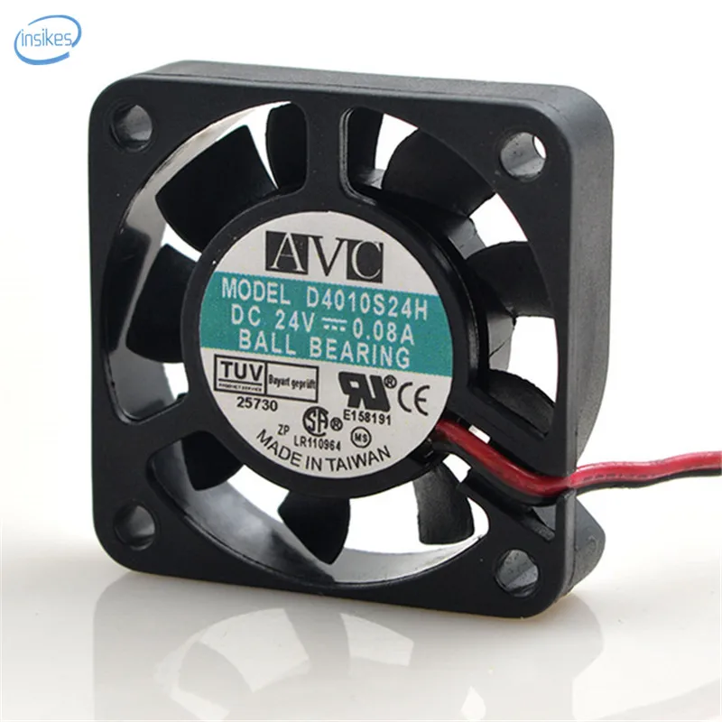 Taiwan FOR AVC 4010 24V 0.08A silent fan 4CM power supply cooling fan D4010S24H