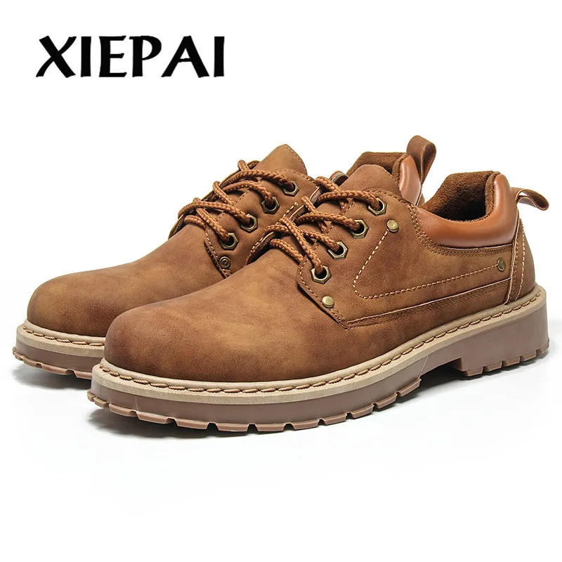 

Men Casual Leather Shoes Men Martins Leather Shoes Work Safety Shoes Winter Waterproof Ankle Botas