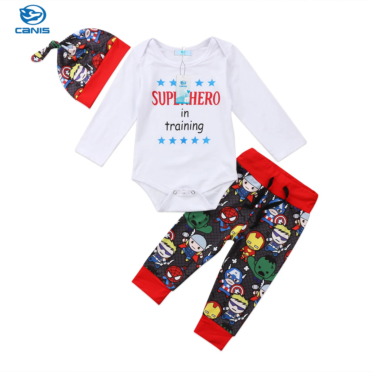 Canis Toddler Baby Boys Romper Bodysuit Pants Leggings Hat Outfits Clothes Set