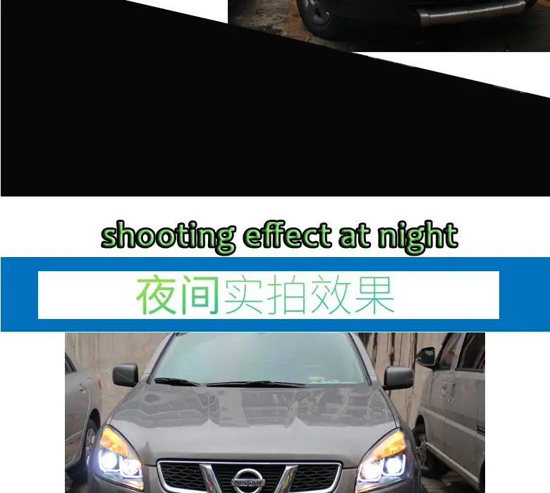 DY_L Автомобиль Стайлинг фара forNissan Qashqai 2008-2013 Светодиодный фонарь DRL H7/D2H HID Xenon Биксеноновые линзы