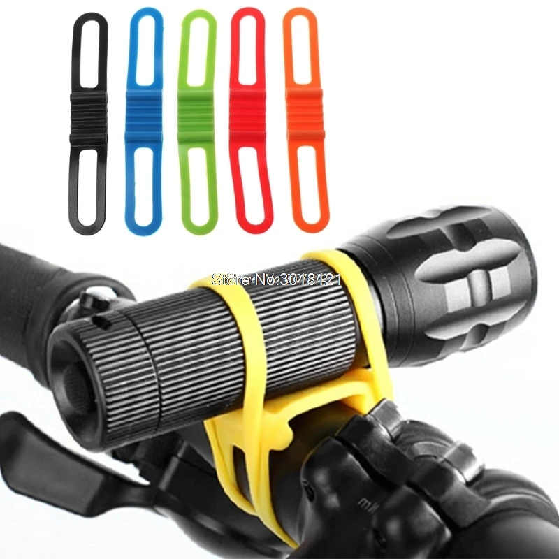 Велосипед силиконовый ремешок сильный упругий велосипед руль фонарик крепеж зажим галстук
