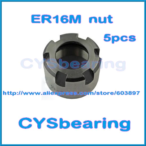 

5pcs ER Nut ER16 M type clamping nut for ER16 collets chuck holder M19*1