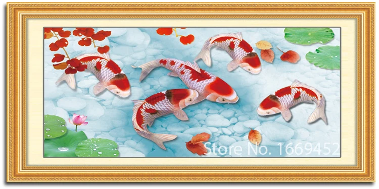 

diy diamond painting China style Red Koi diamond embroidery icon cross-stitch needlework picture of rhinestones 5d cloth drill