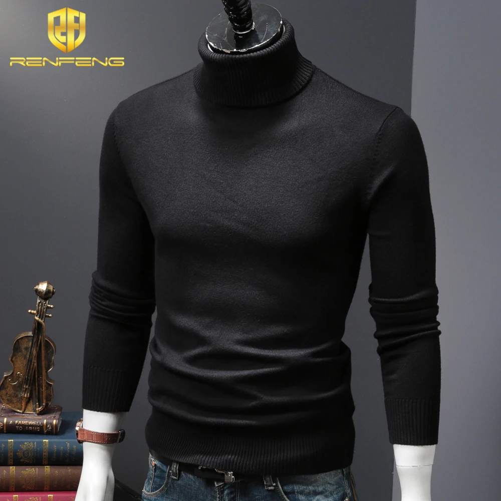 mens wool sweaters 2018 turtleneck men winter shirt christmas sweaters dress man clothes knitwear pullover jumper for male (4)