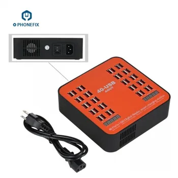 

PHONEFIX Multiport USB Charging Station With 6 Layers Safety Protection Digital LED Display For iPhone 6 7 8 Samsung Smartphone