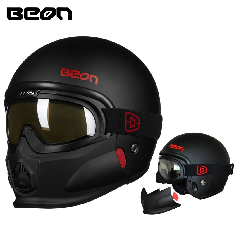 Beon Casco de Moto Jet, de cara para Motocross|Cascos| - AliExpress