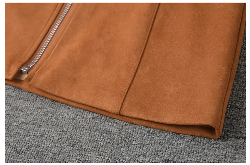 New Autumn And Winter Plus Velvet Women Skirt Front Zipper Short Leather High Waist Women Skirt Club Winter Casual Skirt D8A134 (1)