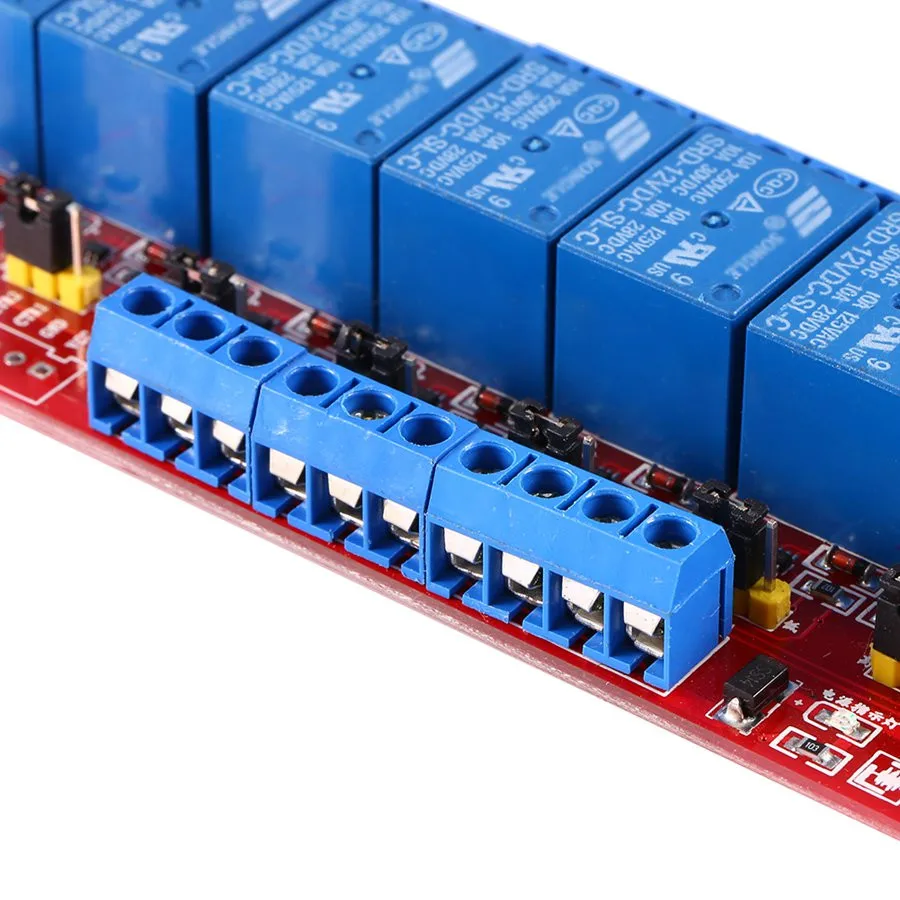 12 В 8 канальный релейный модуль с изолированной поддержкой высокий и низкий уровень триггерный релейный модуль высокого качества