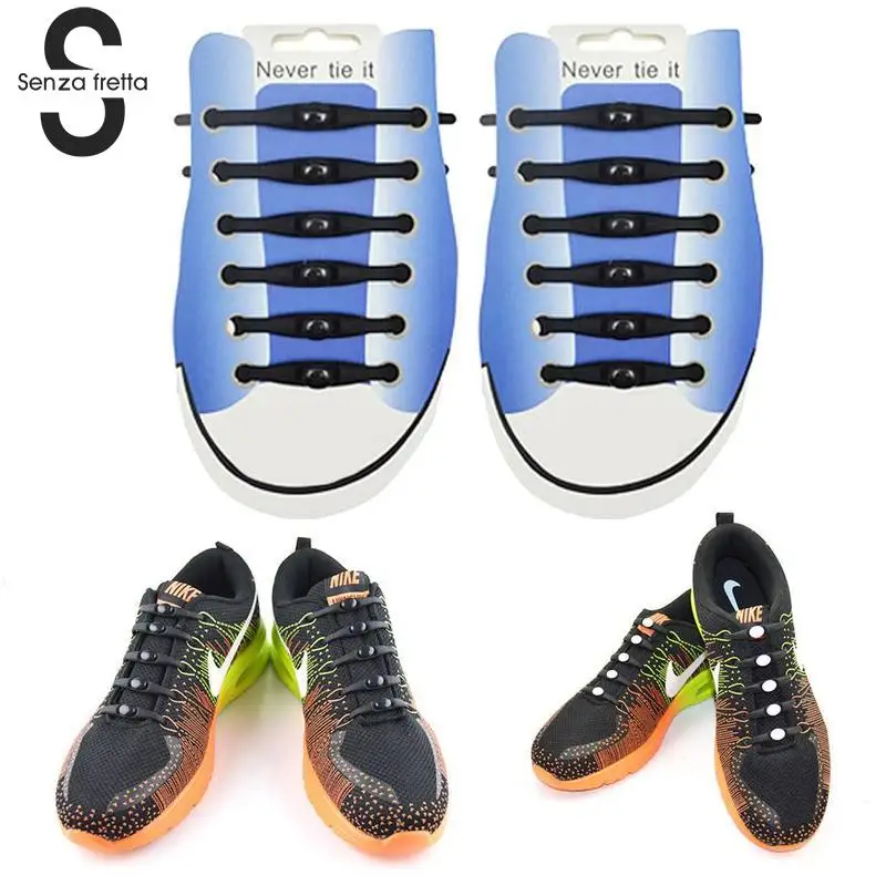 

Senza Fretta 12pcs Glowing Shoe Laces Unisex Elastic Silicone Shoelaces Athletic No Tie Shoelaces For Sneakers Laces Strap Shoe