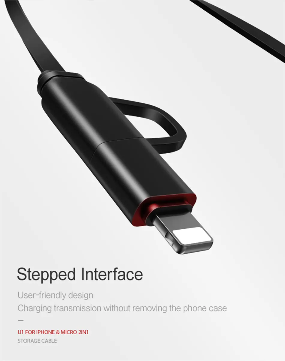 USAMS 2 в 1 Выдвижной зарядный кабель для iPhone освещение samsung Micro USB зарядное устройство iOS 11 10 хранения данных синхронизации масштабируемый кабель