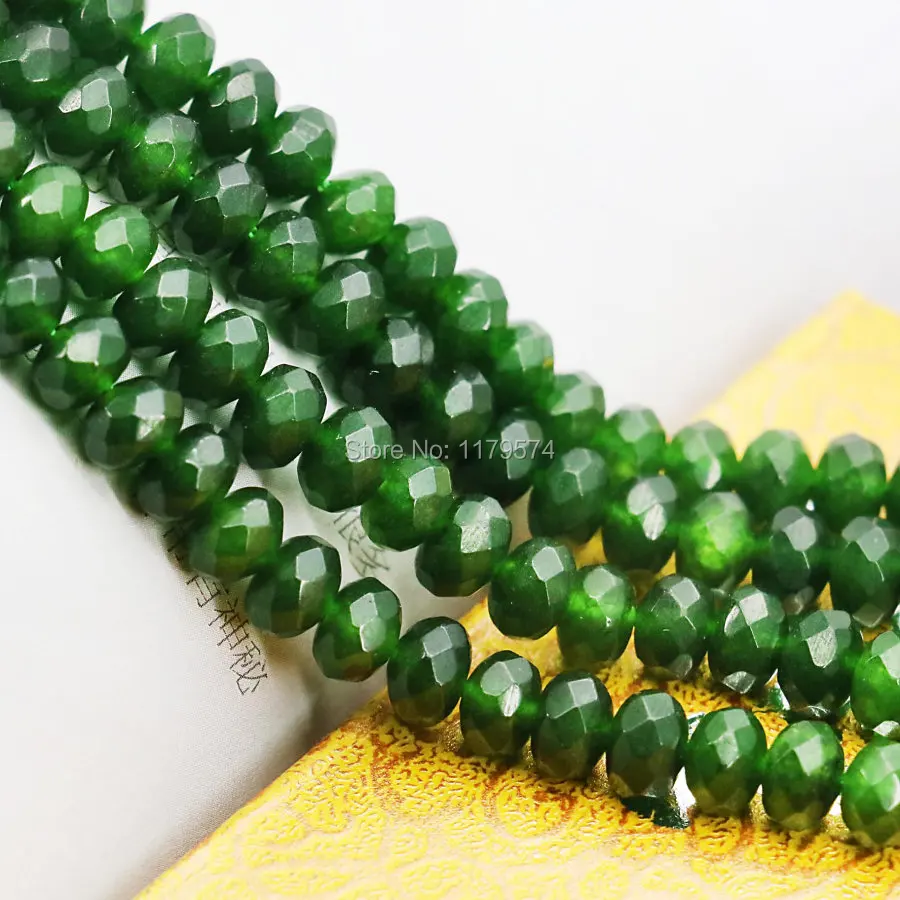 4*6mm Accessories Crafts Green Emerald Jade Stone Loose Beads Jewelry