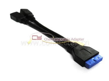 

10PCS/CY 2 Ports USB 3.0 Female to Motherboard 20pin Header Cable 10cm